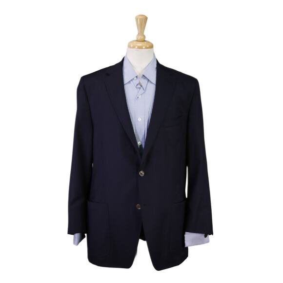 Peter Millar Navy Blue Patch Pocket Wool Blazer Jacket 44R - Picture 1 of 9